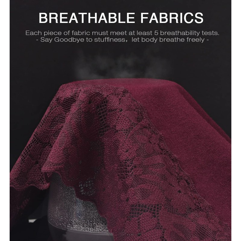 RHYFF Womens Underwear Cotton Hipster Panties Lace Soft Bikini Panty