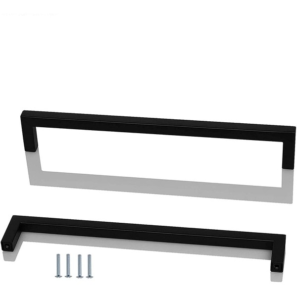 ANSIEDIO 2 Pack Black Stainless Steel Cupboard Handles - 256mm