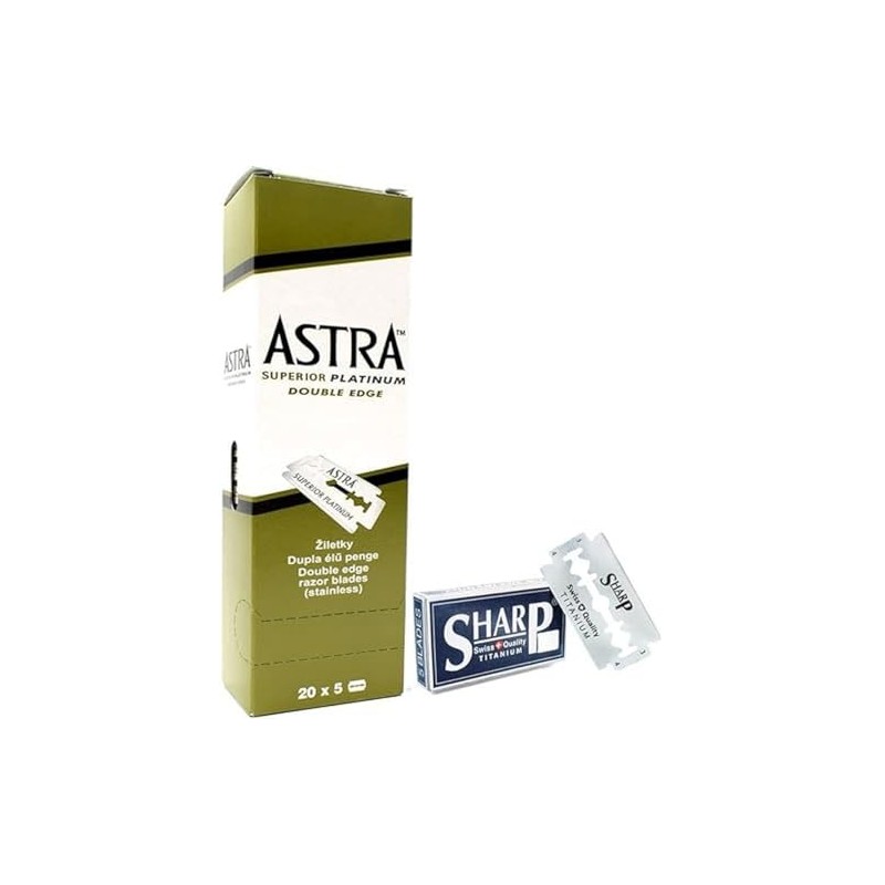 100 Astra Platinum Blades and 5 Sharp Titanium