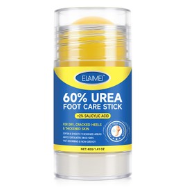 Bieyoc Urea Cream Stick 60% plus 2% Salicylic Acid 1.41oz, Foot Balm Stick Softening for Cracked Heels, Calluses and Rough Skin, Portable Foot Care No-Mess Applicator
