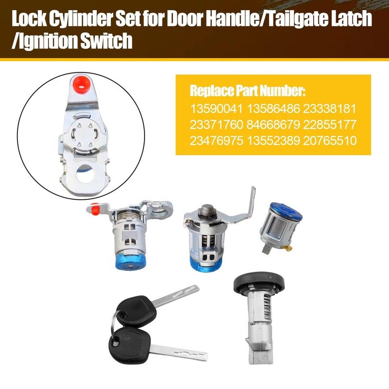 Lock Cylinder Set with Switch 13590041 84668679 Fit for Chevy
