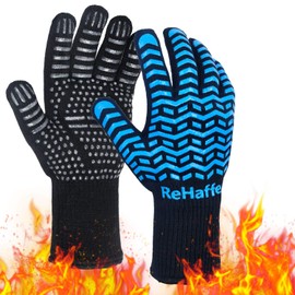 BBQ Grill Gloves Heat Resistant,1472 F High Temp Resistance Fireproof Comfort Long Non-Slip Ove Mitts Mittens Kitchen Gift for Cooking Baking Frying Grilling