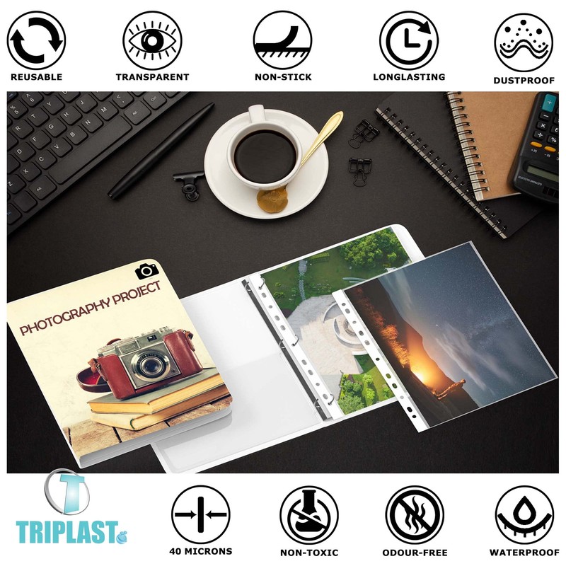 Triplast 50 x A4 Clear Pockets Top Opening for Easy