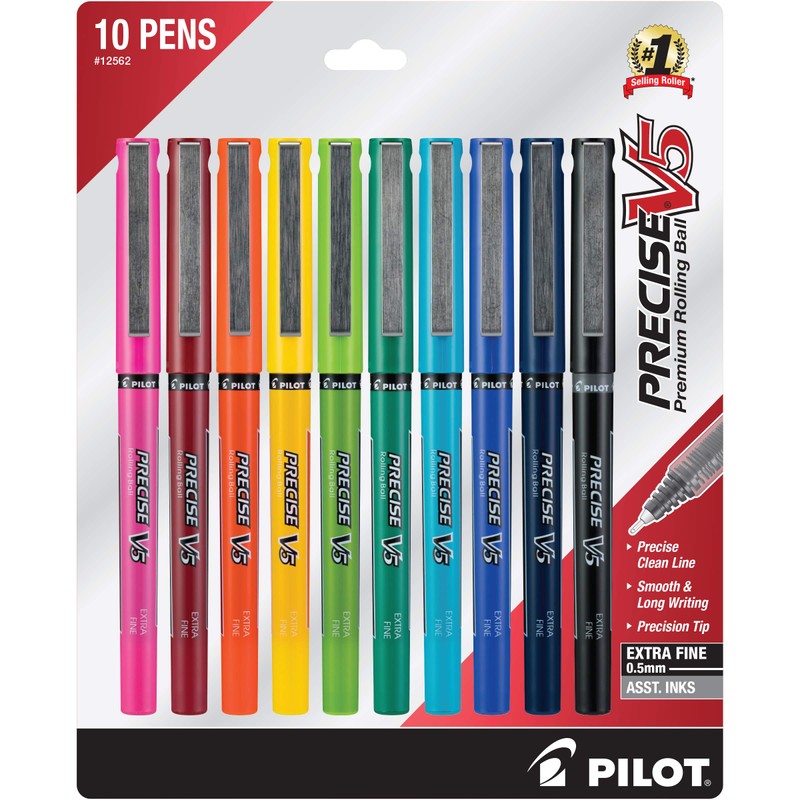 Pilot, Precise V5, Capped Liquid Ink Rolling Ball Pens, Extra