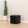 B FSOBEIIALEO Folding Storage Ottoman Cube with Faux Leather for