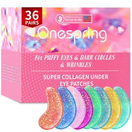 Onespring Mascarillas Para Ojos(36 Pares) Parches Para Aliviar Ojeras, Líneas De Expresión E Hinchazón. Almohadillas De Gel Revitalizantes Para Ojos. 
