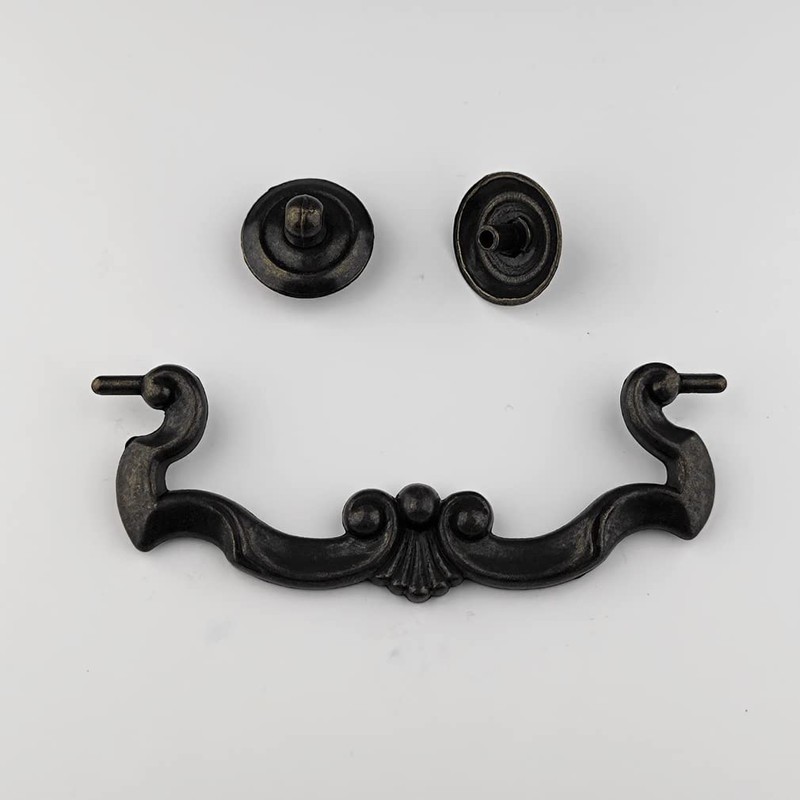 MuDuJia 10-Pack 4.5" Hole Spacing Dark Antique Bronze Bail Drawer