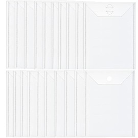 CYFUN DESIGN 20 Pieces Clear Stamp and Die Storage Bag, Resealable Plastic Die Storage Pocket Large Die Cuts Stencil Storage Pockets for Card Making DIY Scrapbooking,9.4x7 Inch