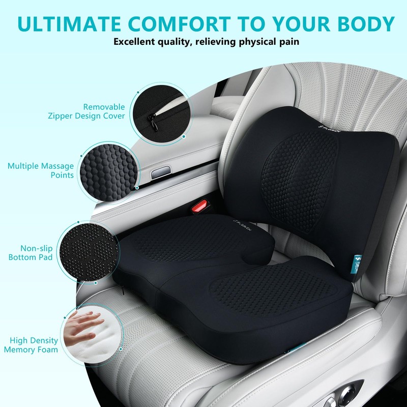 FLORICH Car Seat Cushion and Back Support for Office Chair