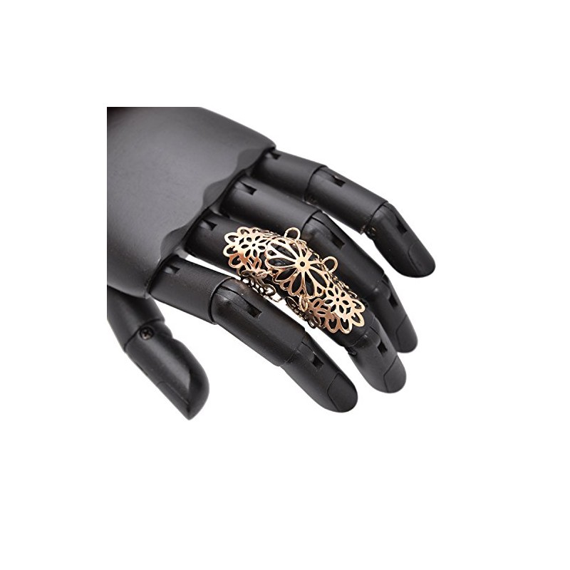 chelseachicNYC Adjustable Floral 3 Part Knuckle Statement Ring (Gold)