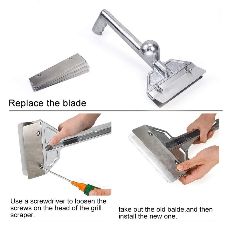 SHANGPEIXUAN Grill Scrapers, Heavy Duty Casting Aluminum Commercial Griddle Scraper
