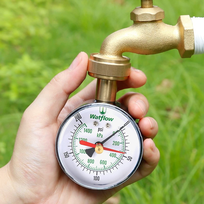 Watflow 2-1/2" Water Pressure Test Gauge, Garden Hose Pressure Gauge,
