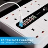 BOCHLION Extension Lead with 6 USB Slots (PD20W/QC3.0), Power Strip