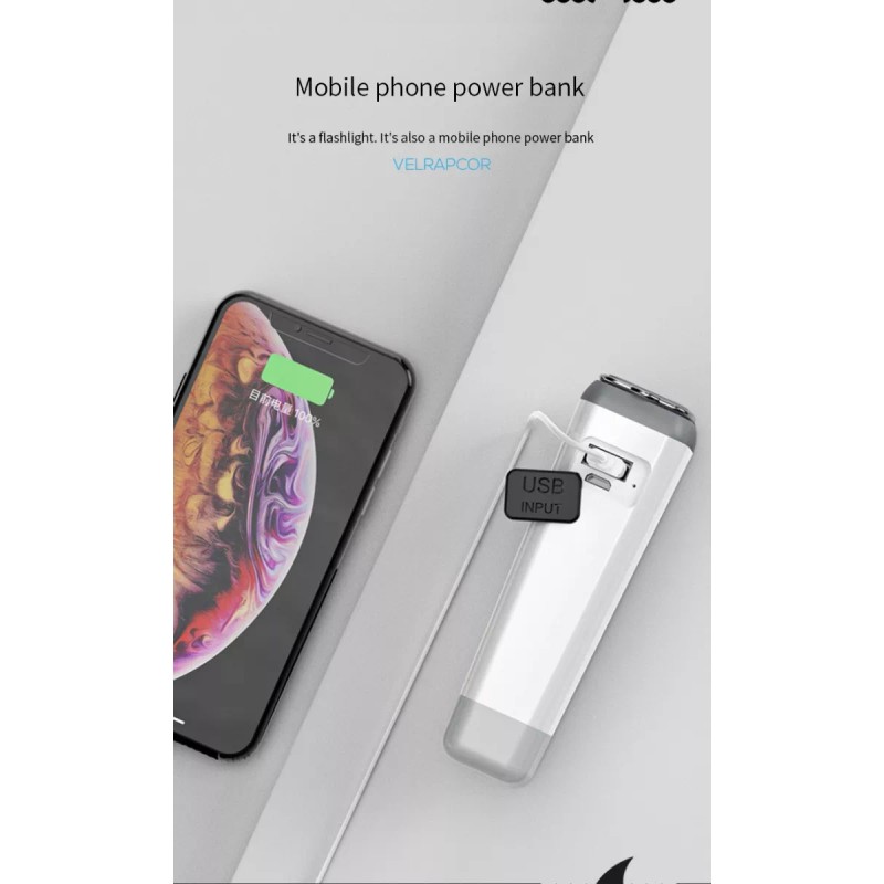 Smiling Shark Mini Linterna Shark2 Impermeable Doble Función Portátil