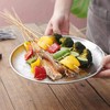 JXHAPY Reusable Brushed Metal Dinner Plates-Stainless Steel Round Plates,Dinner Plate