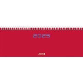 BRUNNEN Landscape Appointment Book Model 772 (2025), 2 Pages = 1 Week, 297 × 105 mm, 112 Pages, Cardboard Cover, Red