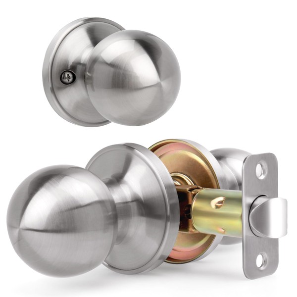 LOQRON Ball Design Non-Locking Door Knob, Passage Round Shaped Doorknob