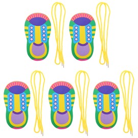 NUOBESTY 5 Sets Shoelace Threading Teaching Tools Learn to Tie Shoes Educational Teaching Aid Shoe Tying Teaching Kit for Children Early Educational Learning