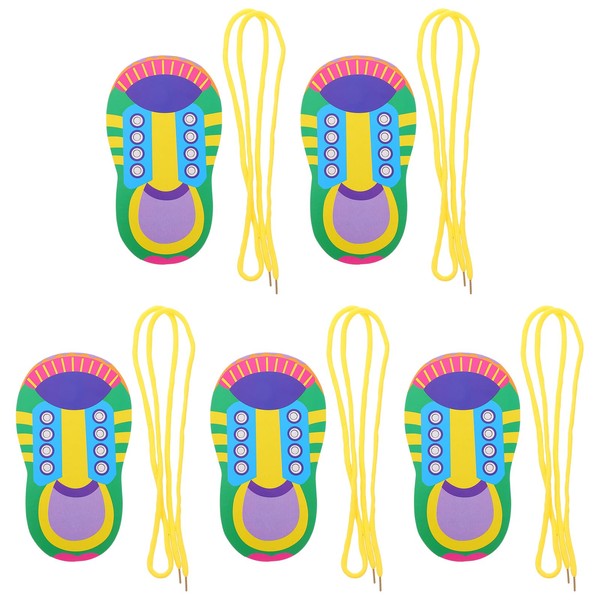 NUOBESTY 5 Sets Shoelace Threading Teaching Tools Learn to Tie