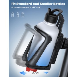 Lamicall Bike Water Bottle Holder - [for 1.9-2.8" Diameter Bottles] [for Handlebar & Frame] Motorcycle Cup Holder, Adjustable Bicycle Drink Cage with Screw Tool, Fit Standard and Smaller Size Bottles