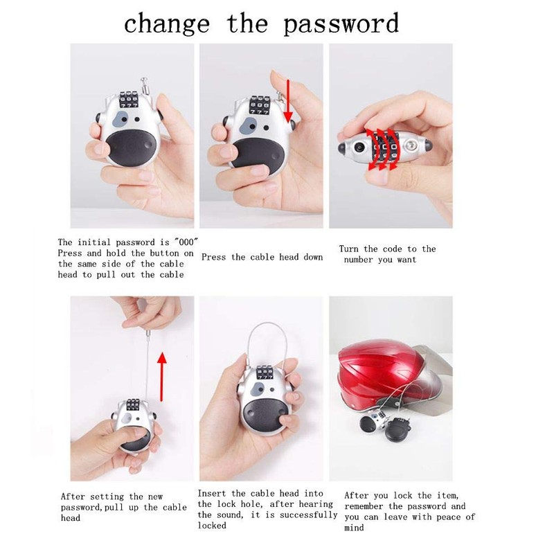 Mini 3 Digit Code Lock, Lovely Cow Shape Design Combination