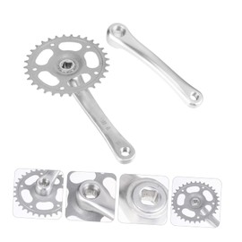 Abaodam 1Set Single Speeds Hollow Crankset Replacement for Mountain Bike Durable Crank Arms Lightweight Design Enhanced Riding Performance Easy Installation