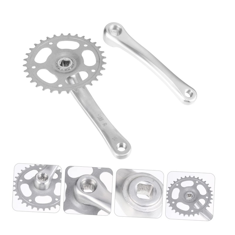 Abaodam 1Set Single Speeds Hollow Crankset Replacement for Mountain Bike