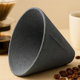 Flameora Ceramic Stone Material One-piece Baked Non-porous Tea Strainer - Loose Tea Straining Stepper - Coffee Precision Filter - Good Companion for Teapots (L)