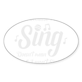 CafePress Karaoke Singing Music Club Microphone Sticker Oval Car Bumper Sticker