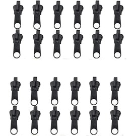 24Pcs Black Fix Zip Puller, Zip Slider Repair Instant Kit, Instant Zipper Set, Fix Zipper Removable Rescue Replacement Pack, for Sewing Clothes, Jacket, Backpacks, Fasteners，Zippers
