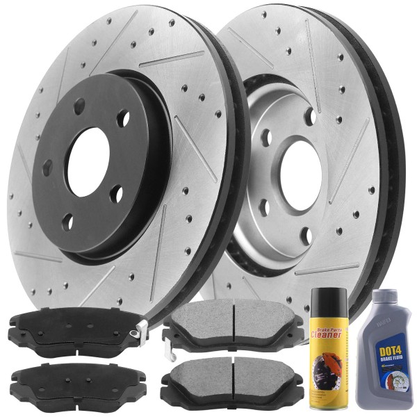 Geekstop Rear Disc Brake Rotors Pads And Brake Fluid For