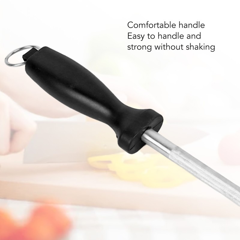 Knife Sharpening Steel Fine Groove Sharpener Rod Round 8in for