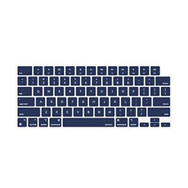 MOSISO Keyboard Cover Compatible with MacBook Air 13.6 inch M2 A2681 2022 & Compatible with MacBook Pro 14/16 inch M1 Pro/Max A2442/A2485 2022 2021, Protective Waterproof Silicone Skin, Navy Blue