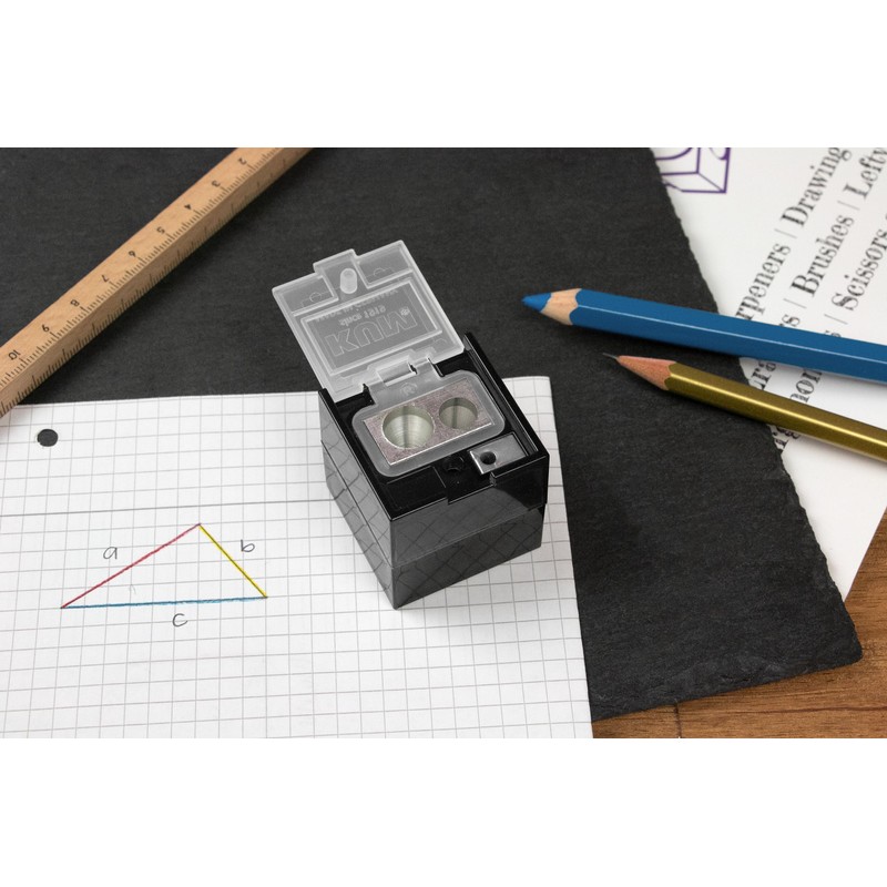 KUM AZ1037679 - Pencil Sharpener with Container CUB3, Black, 2