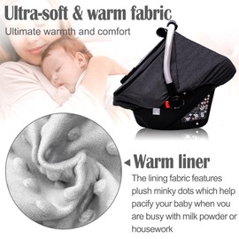 Waterproof Baby Stoller Bunting Bags Winter Carseat Canopies Cover to Protect Baby from Cold Wind, Super Warm Plush Fleece Baby Carrier Cover for Infant Boys Girls, Keeps Babies Warm and Cozy