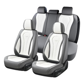 Coverado Seat Covers, Car Seat Covers Full Set, Car Seat Cover, Car Seat Cushion Waterproof, Car Seat Covers Front Seats Back Seat Covers, Seat Cover Car Seat Protector Universal Fit Most Cars White