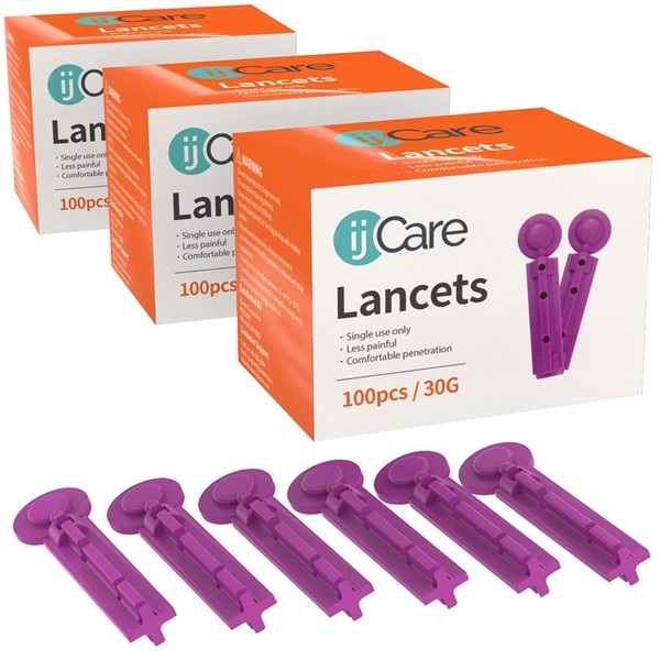 ijCare 30g Lancets for Blood Testing (300pcs) – Fits Any Standard Lancet Devices, and Diabetic Lancing Device in Our Blood Sugar Test Kit., Affordable Diabetic Supplies/Finger Pricker (3)