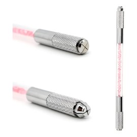 Lápiz Inductor Para Agujas Microblading De Cejas. Tatuaje Rosa/transparente Brillos