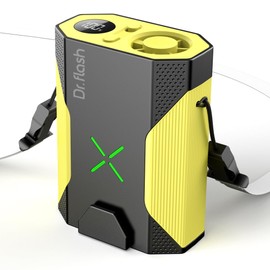 DRFLASH Wearable Belt Fan-36000RPM Portable Clip on Waist Fan,Rechargeable Battery Operated with 5 Speed Adjustable Personal Cooling Fan for Construction,Warehouse,Outdoor Hiking(Black & Yellow)