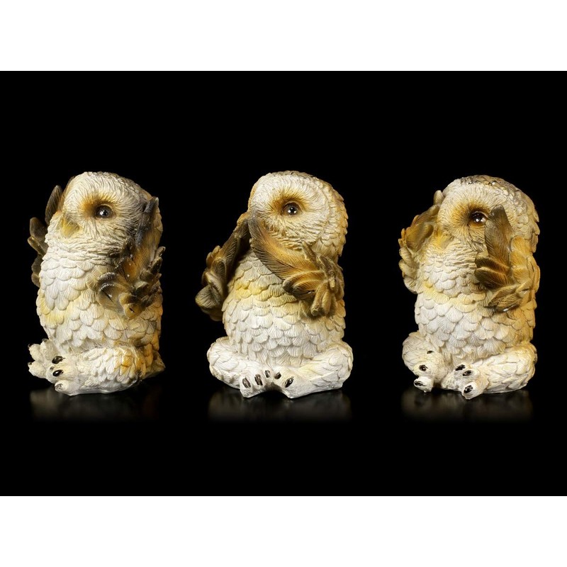Three Wise Owls Figures - See Nothing, Hear Nothing, See