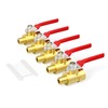 GASHER 5PCS 1/8 Inch Brass Mini Ball Valve Shut Off
