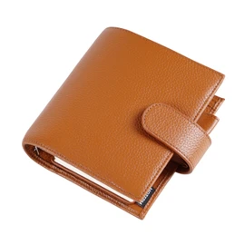 Moterm Pocket Luxe Ring Planner - Genuine Leather Binder Organiser (Burnt Pebble Orange, 30 mm Ring)
