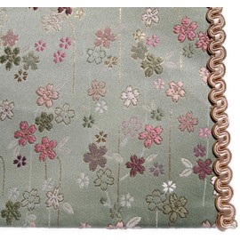Ishindou Fireproof and Flame-retardant Buddhist Altar Mat, Sakura Pattern, Misakura (25号: Medium Kyoto Style (38.7×60cm), Misakura Midori)