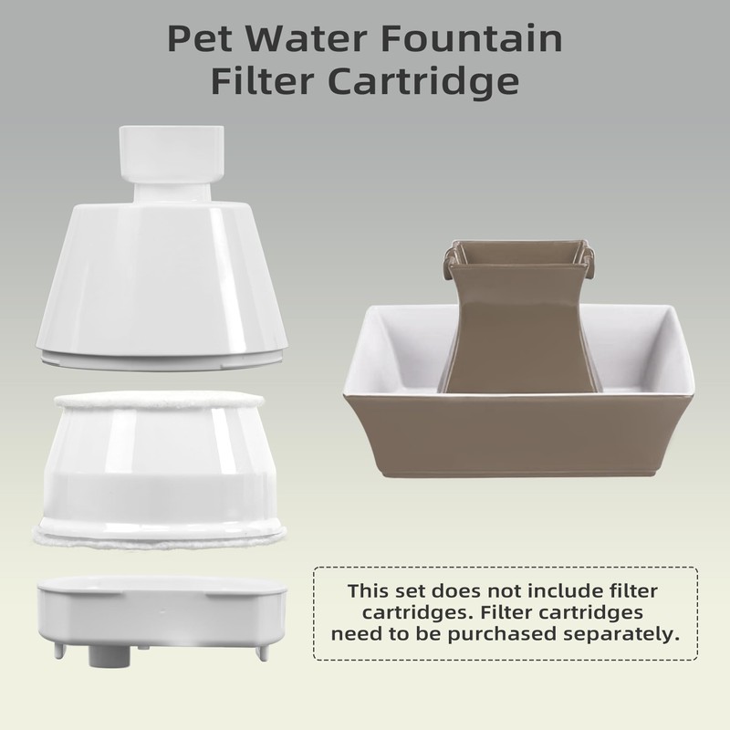 Cat Water Fountain Replacement Filter Housing & Silicone Nozzle Plug