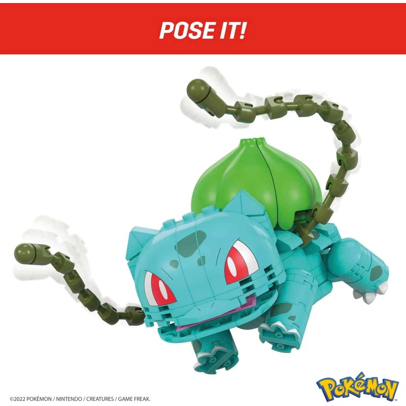 Mega Bulbasaur Building Set 4 Inch Poseable Toy Construction Bricks