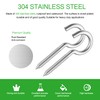 304 Stainless Steel Screw-in Hooks, Heavy-Duty Eye Hooks for Wood,