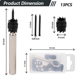 Gickbusus 13-Pack Spot Weld Cutter Set, Double-Sided Drill Bit for Easy Spot Weld Removal, 3/8" HSS Spot Weld Cutter Sets with Hex Shank, for Power Drill Welding and Sheet Metal Hole Cutting