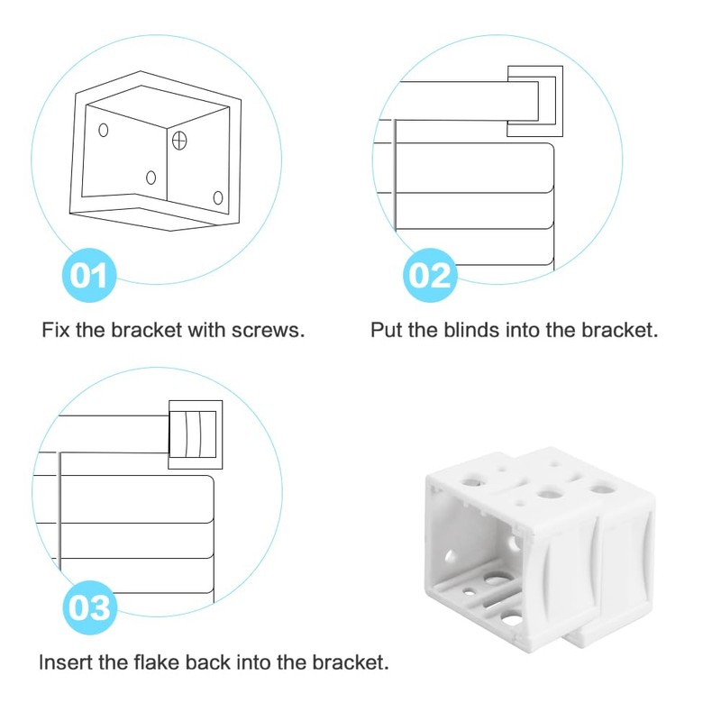12 Pcs 1 Inch Blind Brackets Mini Blind Brackets Blinds