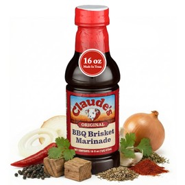 Claude's Original BBQ Brisket Marinade Sauce (Pack of 6, 16 oz) – Smoky Texas Barbecue Sauce – Tenderizing, Gluten Free - All-Natural BBQ Sauce for large cuts of meat, brisket, chuck roast, pork shoulder, leg of lamb. Or Ribs, Chicken & Steak