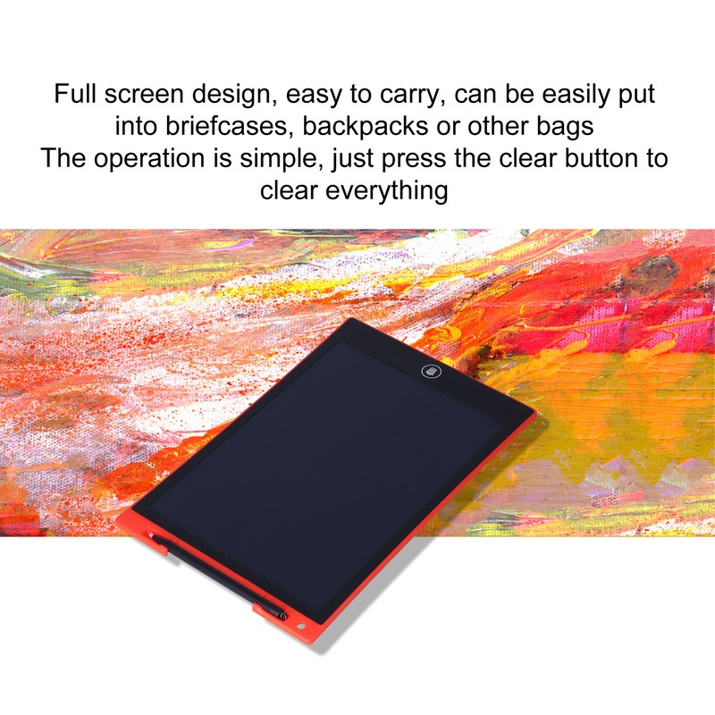 LCD Writing Tablet 10in Full Screen Replaceable Button Battery Red